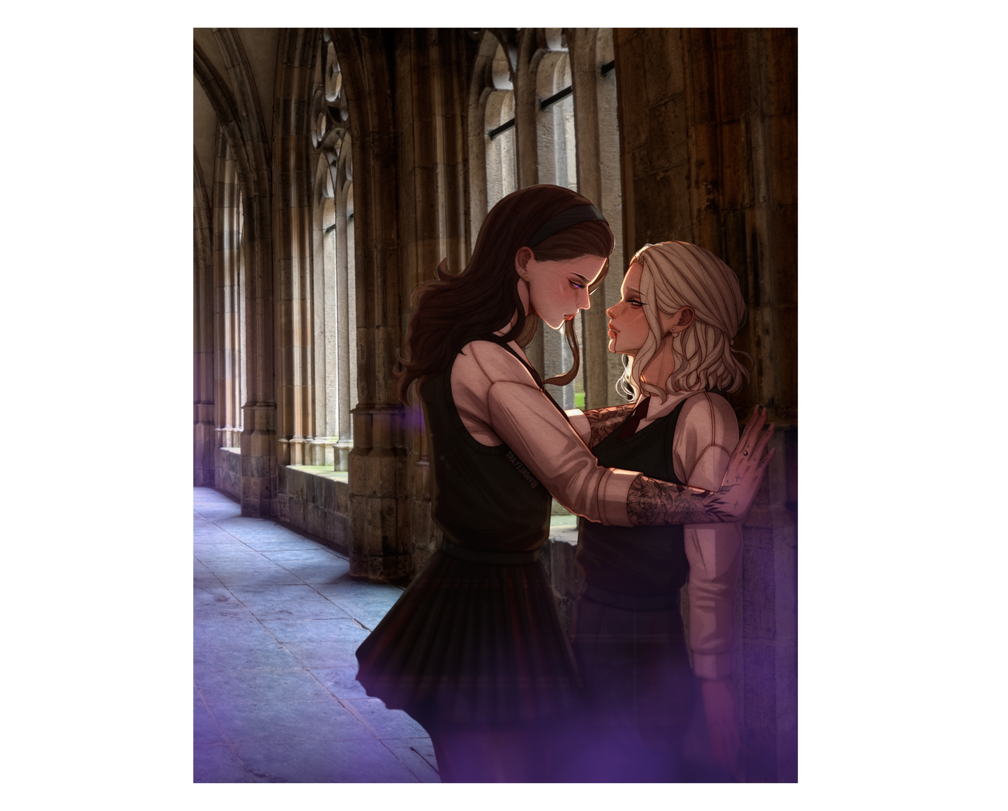 K and P in hallway Art Print