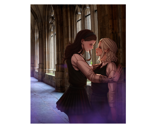 K and P in hallway Art Print